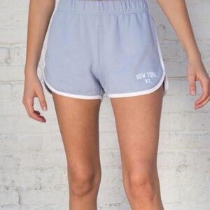 New York & Company Light Blue Athletic Runner Shorts with White Trim